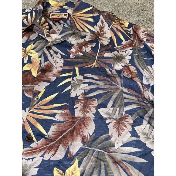Caribbean Joe Men's XL Multi Color Short Sleeve Hawaiian Button Down Floral Palm - Picture 4 of 4